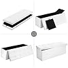SONGMICS Cassapanca Contenitore 120L, Pouf Contenitore, Panca Poggiapiedi Pieghevole, Capacità di Carico di 300 kg, Seduta Imbottita, Bianco LSF702. #5