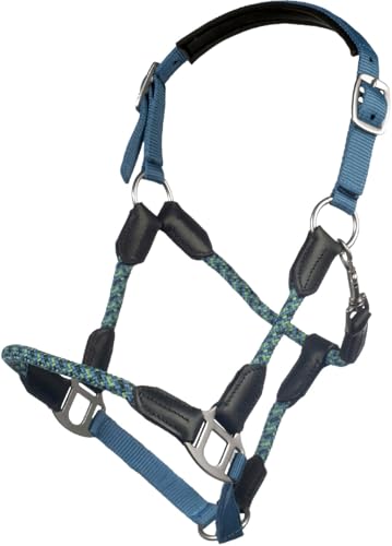 Licol Bleu Gris Poney HKM Nele confortable et réglable pour poney