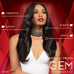 Outre 100% Human Hair Weaving GEM YAKI (16", 1B)