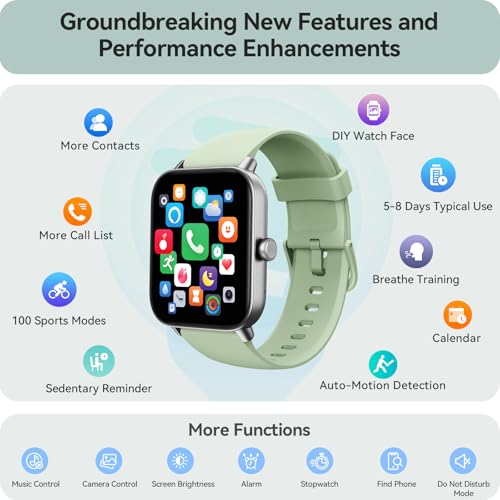 Image of Gydom Smart Watch for Men Women, Alexa Built-in, 1.8 inch Smartwatch with Heart Rate /SpO2 /Sleep Monitor, IP68 Waterproof Fitness Tracker, Bluetooth Call (Answer /Make) for Android iPhone, 101+ Sport Mode