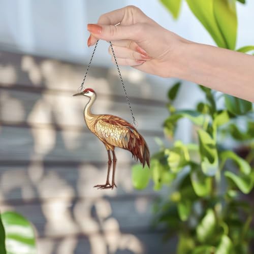 Image of Sandhill Crane Acrylic Ornament Gift for Crane Lovers Christmas Decor