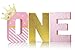 Princess Glitter One Letter Sign for Girls, Princess 1st Birthday Table Decorations, Large Number One Cake Smash Photo Props, Freestanding Paper Mach Letter Centerpieces for First Bday Party Supplies