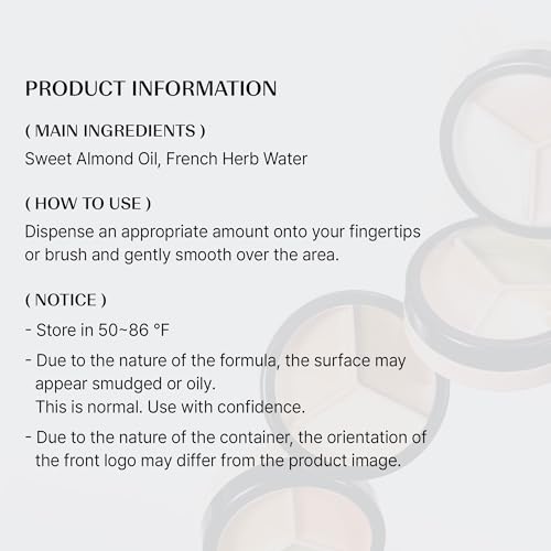 Image of THESAEM Cover Perfection Triple Pot Concealer 2-Pack Set - 03 Correct Up Beige & 04 Tone Up Beige - 6-Color Multi Concealer Palette Kit - Korean Makeup with Sweet Almond Oil for Light Skin Tones