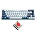 60 Percent Gaming Mechanical Keyboard, Minimalist MK-Box Blue Backlit Compact 68 Keys Wired Office Keyboard with Red Switch for Windows Laptop PC Mac Convenient/Xbox (Red Switch, Blue & White)
