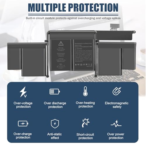Image of ASUNCELL A1502 A1582 Laptop Battery for MacBook Pro 13 inch Retina [ Early 2015, Mid 2014, Late 2013] A1493 11.42V 74.9Wh