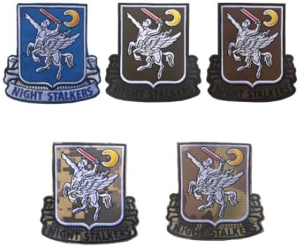 StarWay 160th Night Stalkers Embroidered Patches for Embroidery Cloth Patch Badge Hook & Loop Christmas Embroidered Patch (5pc)