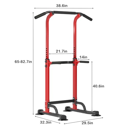 image for SogesPower Power Tower Dip Station Pull Up Bar for Home Gym Adjustable