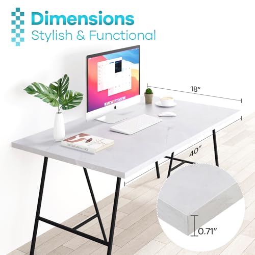 Image of Kaboon Universal Table Top 40x18 inches, Melamine Countertop for Table DIY, Work Bench, Floating Desk, Home or Commercial Use, White Rock