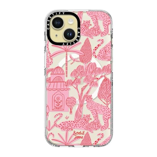 Coque iPhone 15 antichoc transparente qui ne jaunit pas rose MagSafe