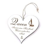 Schild Herz Anhänger - Segelschiff Spruch personalisiert - Schiffstaufe Türschild 13x12cm
