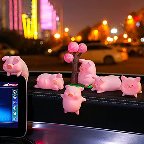 Car Rear View Mirror Pendant Lucky Piggy Hanging Ornament Auto Interior Decoration , Office Home Gardening Hanging (Lying Sideways) #TOP6