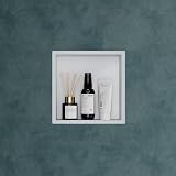 Mai & Mai Nicchia a Parete 30x30x8.3cm Mensola Doccia a Muro a Incasso Piastrellabile in Acciaio Inox Facile da Montare, Bianco