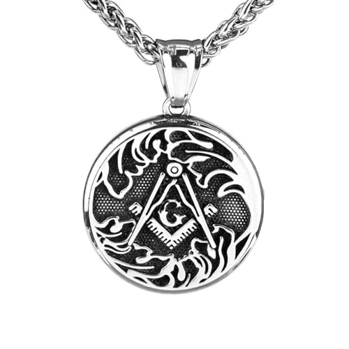 Collier Freemason homme pendentif vintage Round AG pour remplacer les bijoux fragiles et ternes