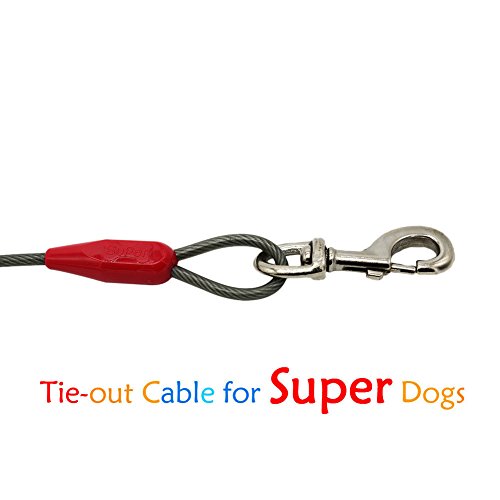 Petest 25Ft Tie-Out Cable With Crimp Cover For Super Dogs Up To 250 Pounds #TOP4