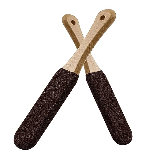 BEZOX Pietra pomice con manico in legno, Lima Per Piedi Rimozione Della Pelle Dura，Lava Pedicure Tools Rimozione del callo della pelle dura per piedi e mani