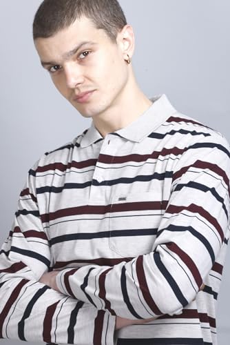 Image of Full Sleeve Polo T Shirt for Men Cotton with Pocket and Collar - Regular Fit Tshirt