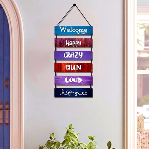 Image of EXPLEASIA Decorative Wall Hanging Wooden Art Decoration Item for Home Office Living Room Bedroom Decoration Items Home Decor Gift Items (Welcome Home Fun)