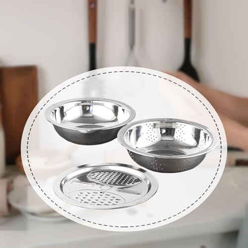 Set de 3 Tazones de Acero Inoxidable 24 cm miniatura 6