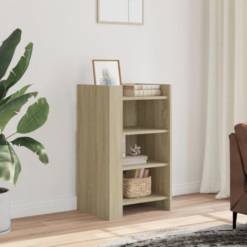 Homgoday Armario auxiliar moderno multiusos para salón, dormitorio, roble Sonoma, 45 x 35 x 75 cm, material de madera