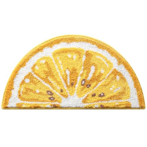 Moutina Lemon Half Circle Bath Mat