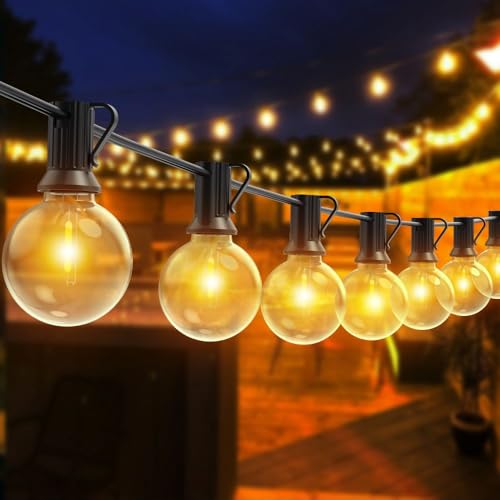 Romwish LED Lichterkette Außen 18M, Dimmbar & Wetterfest IP44, G40...