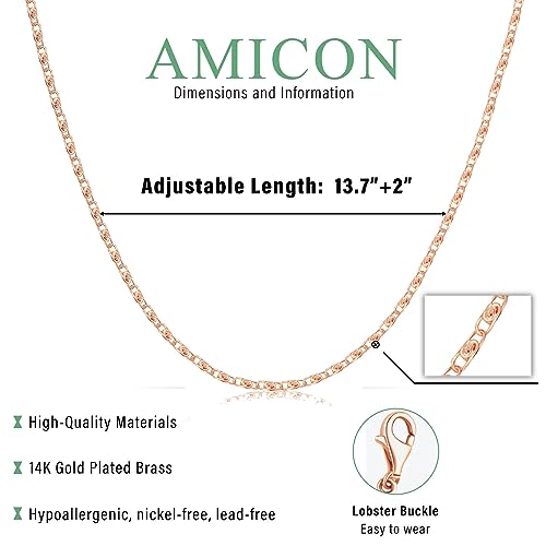 Amicon Choker Necklace For Women, Gold Plated Paperclip Necklace Dainty Rose Gold Chain Necklace Simple Gold Necklace For Women Jewelry Gifts For Women thumb #3
