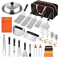 Griddle Accessories Kit,36 Pcs Flat Top Grill Accessories Set for Blackstone and Camp Chef?Grill Spatula Set with Silicone Griddle Tools Mat and Basting Cover for Outdoor BBQ Camping Cooking