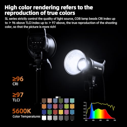 Foco LED Godox SL100D 100W 5600K continuous output Bowens mount 5