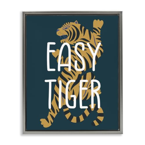 Easy Tiger Phrase Animal Print, 25 x 31 Inch Canvas in Floater Frame
