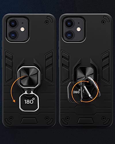 Image of Pikkme D5 Tough Armor Bumper Back Cover Case for iPhone 11 |Ring Holder & Kickstand in-Built (Black)