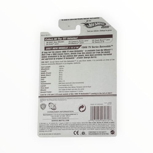 MATTEL HOT WHEELS 2007 NEW MODELS 1966 TV SERIES BATMOBILE!!! #15/180