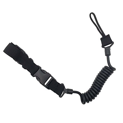 JINJULI Tactical Pistol Lanyard Sling Elastic Handgun Secure Spring Retention Rope Sling