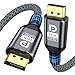 TEFLOTY 16K DisplayPort Kabel 2m 2.1, DP Kabel Unterstützt 80Gbps 16K@60Hz, 8K@120Hz, 4K@240Hz/165Hz/144Hz, Display Port Kabel für Gaming-Monitor, Grafikkarte, Laptop, Projektor
