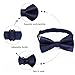 Alizeal Mens Solid Color Mini Squares Formal Banded Pre-tied Bow Ties, Pocket Square, Cufflinks Set Wedding Party Business-Dark Navy