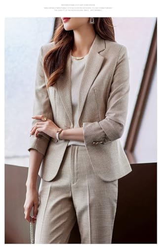 Image of Women's Suit Blazer 3 Piece Office Business Casual Single Breasted Blazer Jacket Pant and Canny Set