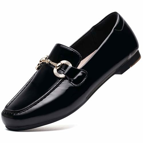 Image of DeYashopin Womens Loafers Shoes Fashion Low Heel Slip on Shoes Comfortable Driving Flats