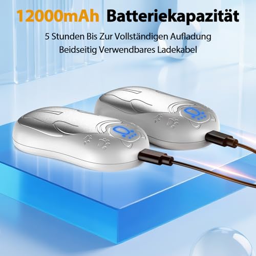 OUTJUT 12000mAh Magnetischer Handwärmer Elektrisch 2 Pack, Rundum-Heizung – Ansicht 5