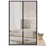 Matériau résistant aux déchirures et aux rayures : la porte moustiquaire à fermeture éclair pour chat est fabriquée à partir de fil d'acier revêtu de vinyle et de nanotechnologie, ce qui est beaucoup plus solide et plus durable que le matériau normal en fibre de verre pour résister aux griffes et aux rayures des chats.