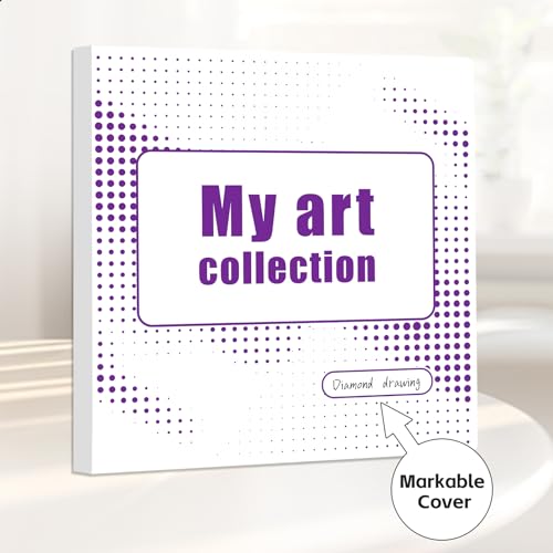 Image of Diamond Art Storage Book with Accessories Painting Storage for Diamond Painting Kits, Tools & Supplies Album 15.7x15.7inch Art Collection Binder Book Square Folder 40x40cm(White)