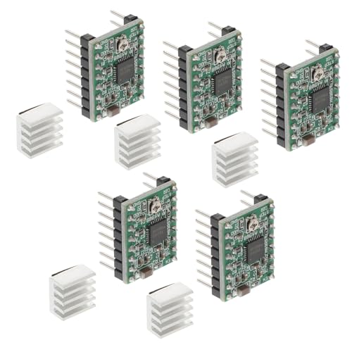 TOPPERFUN 5pcs Stepper Motor Driver Module Printer Heat Sink Compatible Stepper Driver for Motor Control