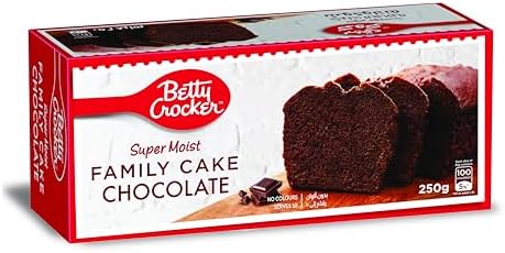 Betty Crocker Super Moist Ready-to-Eat Cake, Chocolate Family Cake, 250g, Homemade Taste for Every Ocassion, No Artificial Colors Added, Serves 10