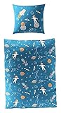 piraten bettwäsche biber ✔ 100% Baumwolle, hygienisch, hautsympathisch, mit Reißverschluss, Öko-Tex Standard 100 zertifiziert, Kinderbettwäsche