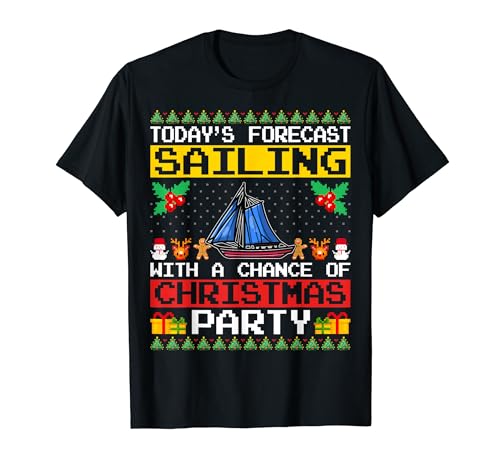 Sailing Christmas Party Boating Sailboat Sailor Sailing Xmas Camiseta