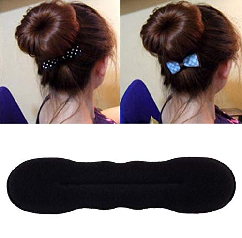 4 peças para fazer coque de cabelo preto mágico, clipe de esponja de espuma, modelador de cabelo, co