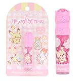 shobido 粧美堂 ポケットモンスター ポケピース ストーン付リップグロス ラメ入り いちごの香り 石けんで落とせる pokemon ポケモン (ピンク)