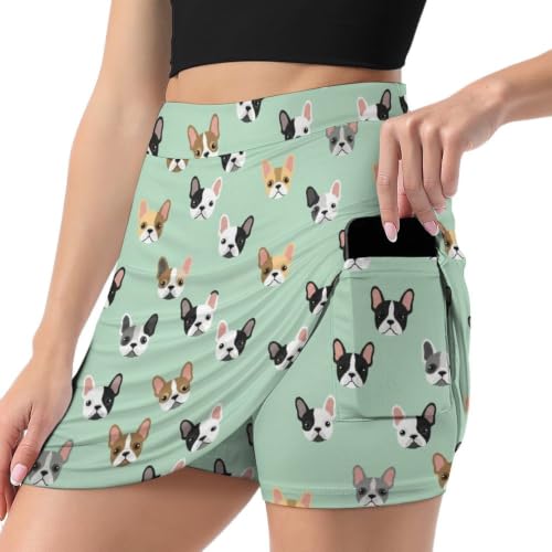 Women Girl's Lightweight Bulldog A-Line Skort Built-in Shorts