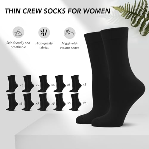 Viscose Bamboo Dress Sock Thin Women Elastic Casual LightWeight Adult Family Socks Bundle Pack in Bulk 50 Pairs3