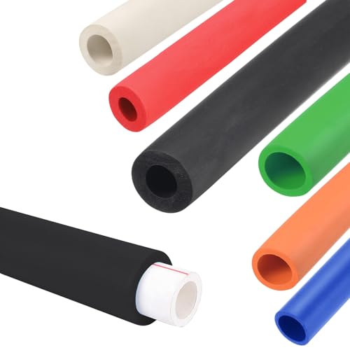 Schaumstoffschlauch ID 18 22 25 28 32 mm Flexibler Rohrisolierung 98 cm Schaumstoff Griff Rohr 30-44 mm rutschfest Rohrschale für Fitness Werkzeug Utensilien Heizung(Schwarz,32mmID x 44mmOD x 98cm)