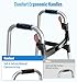 HOMLAND Walkers for Seniors, 2-Button Folding Walkers with Wheels, Lightweight Walker for Seniors Weighing Up to 350 Pounds, Height Adjustable Standard Walker & Ski Glides, Aluminum Frame, Silver