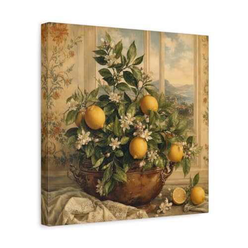Toile premium Lemon Plant Yellow Canvas Print avec châssis de 3 cm de profondeur